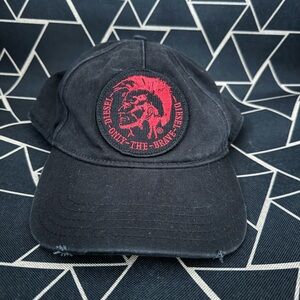 Diesel Hat Black Only the Brave Cap Black Red